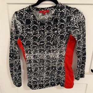 Narciso Rodriguez for Design Nation Floral Top Small Black White Red